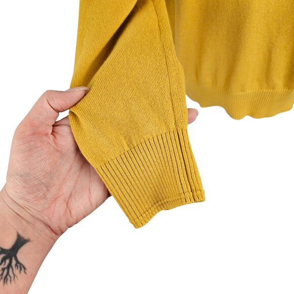 Everlane The No-Sweat Ribbed Crew Neck Yellow Sweater Sz M - Picture 3 of 9